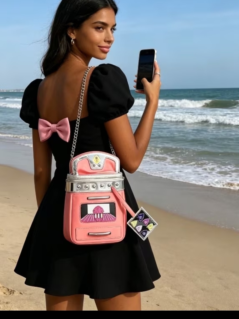 Pink Novelty Oven Backpack Crossbody Bag
